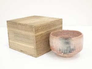 京焼　大野九行造　赤楽茶碗（保護箱）